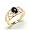 Black Coral Ring in 14K Yellow Gold