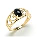 Black Coral Ring in 14K Yellow Gold