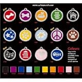 Custom Engraved Stainless Steel with Enamel Pet ID Tag - Medium Dog