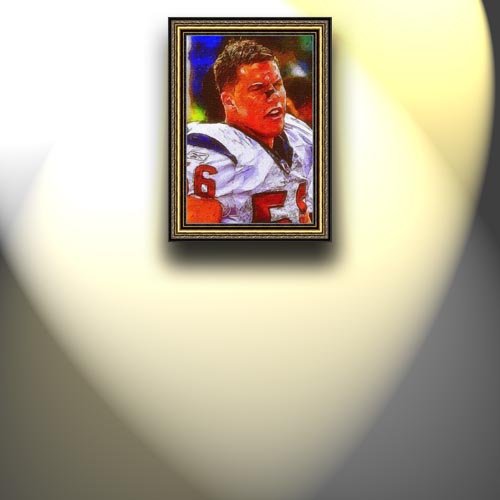 Completely Handpainted American Football Sport Painting, Custom Order FL9793, Oil on Canvas, with Option to Paint Jerry, Brett & Co. from Any Other Favorite Photograph or Picture, Unframed, Size 22'' x 33