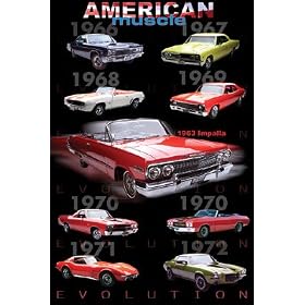 Chevy Cars (Evolution, American Muscle) Art Poster Print - 24