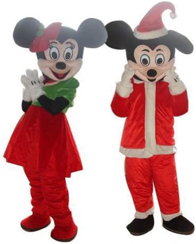 Warmcos Christmas Dress Minnie and Mickey Mouse Cosplay Mascot Costume