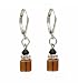 Earrings - E205 - Crystal Cube ~ Smoky Topaz & Jet (Brown & Black)