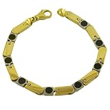 14 Karat Yellow Gold With Carbonite 8 Inch Bracelet