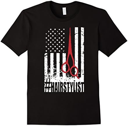 Men's Hair Stylist T shirts - Flag Hair Stylists Shirts Large Black