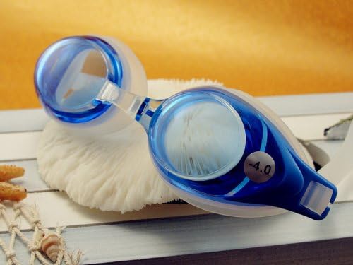 Rx Swim Goggles (Power -4.0) Blue (for Kids, Teen & Adults includes all 3 bridge sizes S,M,L)
