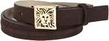 AK Anne Klein Women's 3/4 Inch Suede Panel Belt With Trapunto Detail