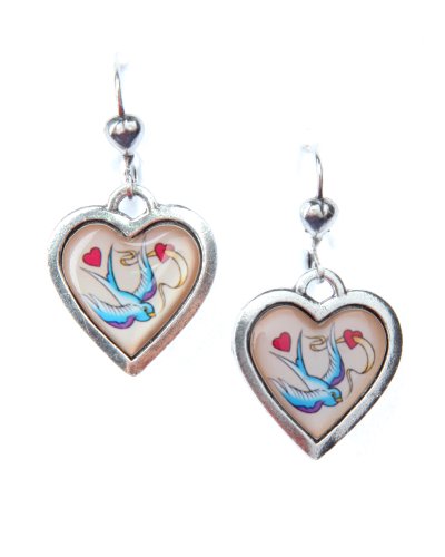 Classic Hardware Bird & Heart Earrings
