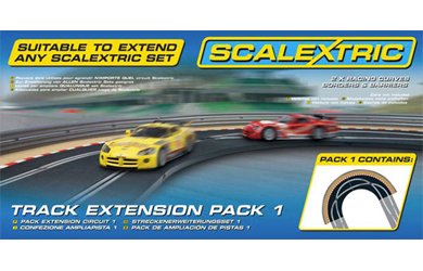 Childrens Toyshop  Toys : Scalextric - Track Extension Pack 1 (2 x racing curves, borders and barriers)