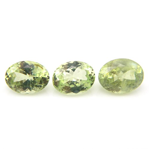 10.85cts 10*8m 3pcs Lot Oval Cut Natural Green 