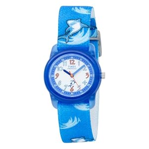 Timex Kids' T7B702 Quartz Analog Sharks Elastic Band Watch