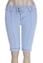 Juniors / Missy Light Blue No Pockets Cuffed Denim Bermuda Shorts - New !