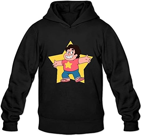 HLING Men's Steven Universe Star Custom Sweatshirt Hoodie Black L