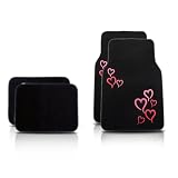 BDK MT-403-PK Carpet Floor Mats Hearts Design