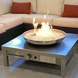 Contemporary Stainless Steel Fire Pit, Clear