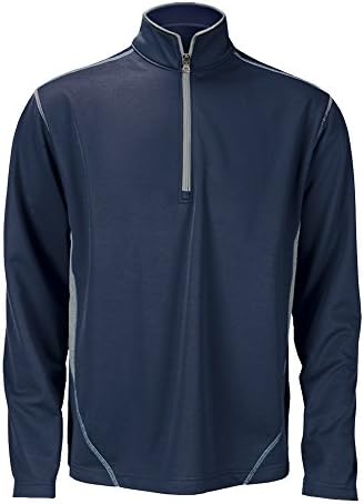 Clothes Warehouse Mens Microfiber Polyester 1/4 Zip Pull Over, Admiral Navy, 3XL