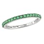 10k White Gold Emerald w/ Black Rhodium Band