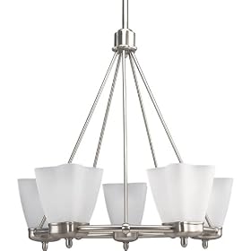 Chandelier Brushed Nickel P4261-09 Medium Base By Progressive Lighting