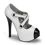 TEEZE-23, 5 3/4" Pump White-Black Patent Size 7