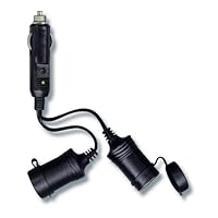 Roadpro 12V, 2 Outlet Platinum Series Fused Cigarette Lighter Adapter with Short Cord