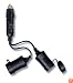 Roadpro 12V, 2 Outlet Platinum Series Fused Cigarette Lighter Adapter with Short Cord