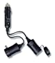 Roadpro 12V, 2 Outlet Platinum Series Fused Cigarette Lighter Adapter with Short Cord