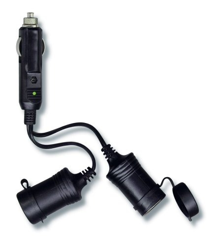 12V, 2 Outlet Platinum Series Fused Cigarette Lighter Adapter with Short Cord