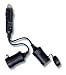 12V, 2 Outlet Platinum Series Fused Cigarette Lighter Adapter with Short Cord