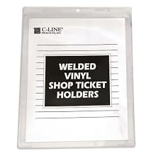 C-Line Vinyl Shop Ticket Holder, 8.5 x 11 Inches, Both Sides Clear, 50 per Box (80911)