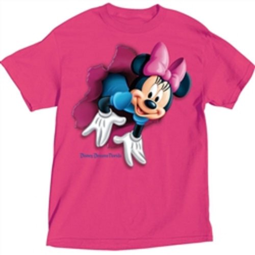 Disney Women's T Shirt Minnie Mouse Pop Out XL Wow Pink
