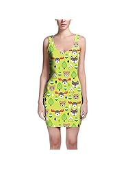 Animal Print Stretchy Short Sleeveless Polyester/Spandex Bodycon Dress 