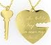 Gold Plated Key To My Heart Necklace Set In Gold Made in the Usa
