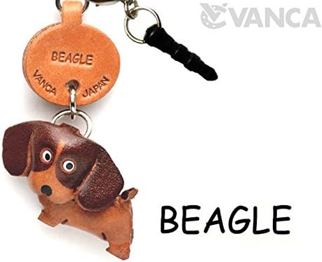 Beagle Leather Dog Earphone Jack Accessory / Dust Plug / Ear Cap / Ear Jack *VANCA* Made in Japan #47704