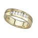 14K Yellow Gold 1/4 ct. Round and Baguette Cut Diamond Wedding Band