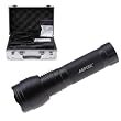 24W 1440LM 230mm Hid Rechargable Flashlight Torch Kit With 2200mah Li-ion Battery And Car Charger