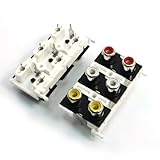 uxcell AV同心ソケット　AVコンセントソケット　2個パネル基板実装6 RCAメスジャックオーディオ