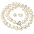 Pearl Freshwater Cultured Potato White Necklace 10.5 - 11.5 mm 17" and Earring 9.5-10.0 mm Gift Set