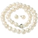 Pearl Freshwater Cultured Potato White Necklace 10.5 - 11.5 mm 17" and Earring 9.5-10.0 mm Gift Set