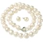 Pearl Freshwater Cultured Potato White Necklace 10.5 - 11.5 mm 17" and Earring 9.5-10.0 mm Gift Set