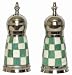 Decorative Salt & Pepper Set with Inlaid Jade & Bone Resin