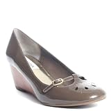 Steve Madden Women's Parlez Mary Jane Wedge,Taupe,6.5 M