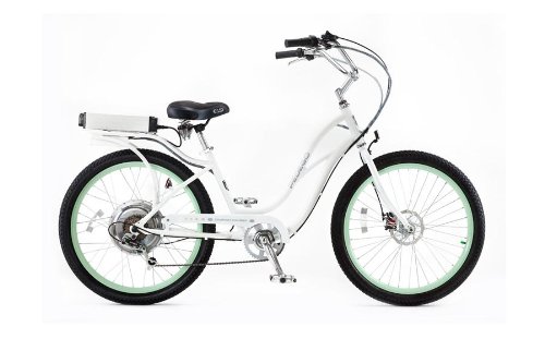 Electric Bicycle Beach Cruiser PEDEGO Step-by white / mint green