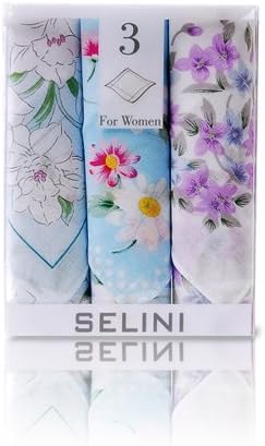 Boxed Fancy Blue Lavender 3 pc. Ladies Handkerchiefs