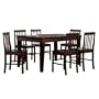Walker Edison 7-Piece Fancy Solid Wood Dining Set, Espresso