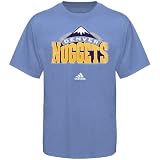 NBA adidas Denver Nuggets Light Blue Primary Logo T-shirt (Medium)