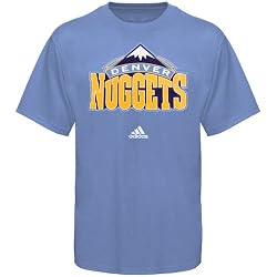 Denver Nuggets Adidas Light Blue Full Primary Logo T-Shirt