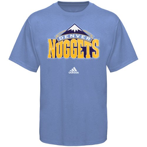 NBA adidas Denver Nuggets Light Blue Primary Logo T-shirt (Medium)