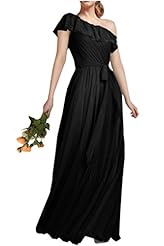 Charmeuse One Shoulder Pleated  Lace Evening Dress/Prom Dress/Party Dress  With Ruffles