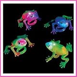 12 Soft Flashing Frog Ring Light Up Toys