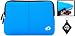 Le Pan Neoprene Sleeve Case with Dual Hidden Pocket For Le Pan TC 970 9.7 Inch Multi-Touch Android Tablet PC Color Blue - Black + NuVur  keychain (ND10FTB1)